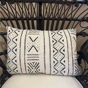 Black and Cream Mud Cloth Pillow